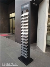 Quartz Stone Tower Rack, Glass, Timber Sample Stand