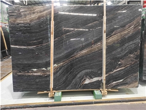Rosewood Grain Black Marble Slabs From China Supplier