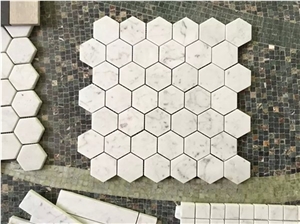 White Stone Marble Carrara Bathroom Mosaic Square Wall Tiles