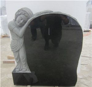 Hebei Black Granite Headstone, Cross Tombstones