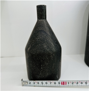 Black Marble Wine Bottle Table Ornament
