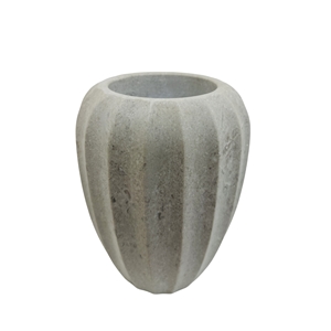 Grey Marble Table Top Flower Fluted Vase Home Decor Products