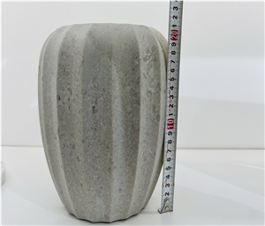 Grey Marble Table Top Flower Fluted Vase Home Decor Products