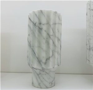 Statuarietto White Marble Fluted Vase Home Decor Products