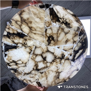 Acrylic Backlit Artificial Onyx Round Table Tops