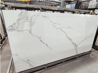 Sintered Stone Slabs Calacatta White Marble Texture