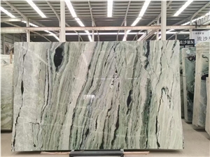 China Shangri La Jade Marble Bookmatched Slab Home Wall Use