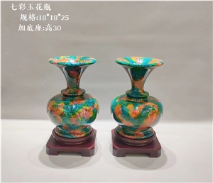 Multicolor Colorful Jade Vase Home Decoration