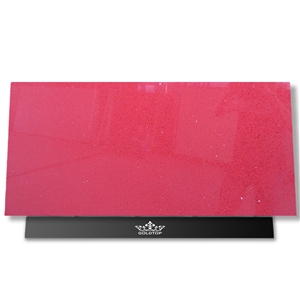 Artificial Stone Newest 1010 Sparkle Red Quartz Slabs