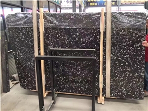GOLDTOP Clear White Shell Natural Black Marble Slabs