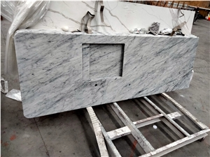 Carrara White Marble Bespoke  Bathroom Countertop
