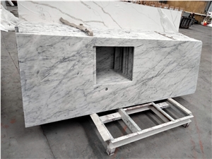 Carrara White Marble Bespoke  Bathroom Countertop