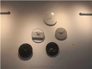 Carrara White Marble Round Wall Clock