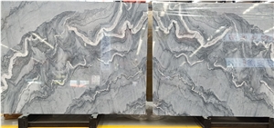 China Bookmatch Bruce Grey Marble Slab