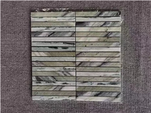 China Linear Mosaic Tile Green Jade Marble