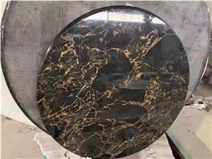 China Montmartre Nero Portoro Marble Slabs Tiles Polish