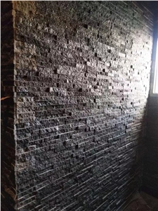 China Wall Stone Veneer Rectangular Black Split Surface