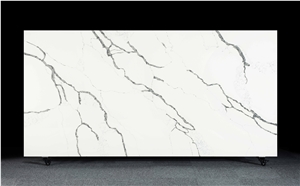 Calacatta Image Artificial Marble Look Quartz Stone Slab