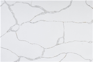 White Quartz Slabs, Artificial Stone AQ6132