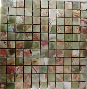 Green Onyx Mosaic Tiles, Onyx Polished Mosaic