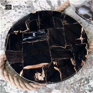 Natural Rond Petrified Wood Table Tops