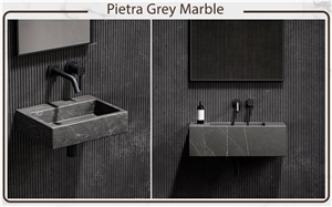 Pietra Grey Marble Wash Sinks, Basins