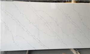 3/4" Engineered White Calacatta Quartz Stone Slab