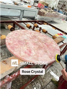 Rose Fluorite Crystal Semiprecious Stone Slab, Gemstone