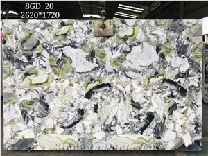 China Ice Green Marble, Beauty White Slabs Polished  Tiles