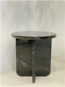 X-SHAPE ROUND SIDE TABLE - VIETNAM MARBLE STONE