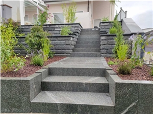 Mountain Grey Granite Block Garden Steps