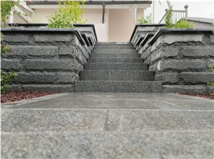 Mountain Grey Granite Block Garden Steps