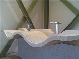 Custom Design Sink In Travertino Classico