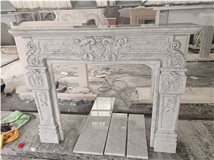 Italy  Bianco Carrara Marble  Fireplace Mantel