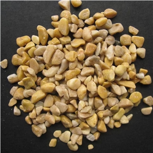 Natural Curshed Chips Yelllow Tumbled Garden  Gravel Stone