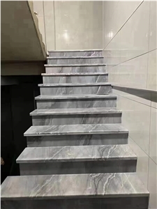 China Bruce Gray Marble Stairs For Interior Decoration