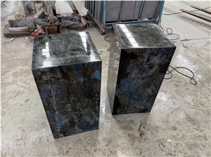 Labradorite Blue Granite Pedestal With Luxury Design