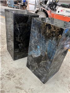 Natural Stone Labradorite Blue Granite Side Table