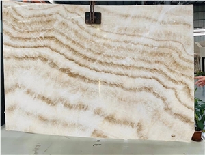 YUANDA Natural White Wood Vein Luxury Onyx Slabs