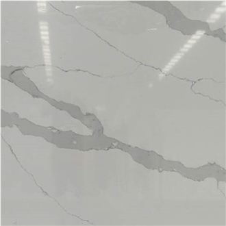 White Quartz Calacatta Marble Look Engineered Stone Slabs