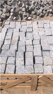 Grey Granite Split Cube Stone