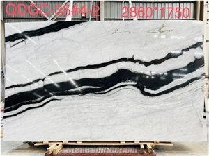 China Panda White Pattern Match Marble Decorative Slab