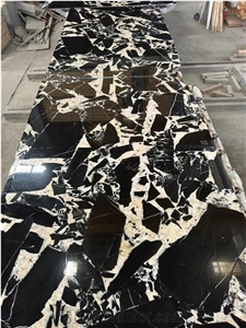 Napoleon Black Marble Slab Wall Floor  Pattern
