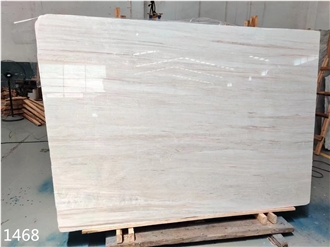 China Eurasian White Wood Marble Slabs Interior Wall Use