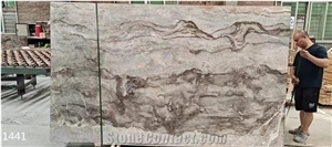 New Venice Grey Marble Slabs High Polished Degree Stone