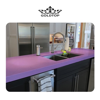 2Cm New Design Interior Pure Purple Color 2019 Quartz Slabs