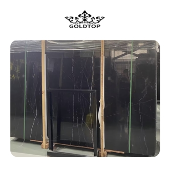 Goldtop Polished Natural Stone Black Marquina Marble Slabs