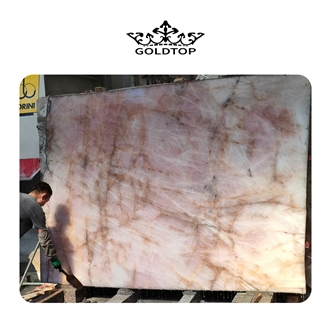 Luxury Pink Quartzite Slabs For High End Hotel