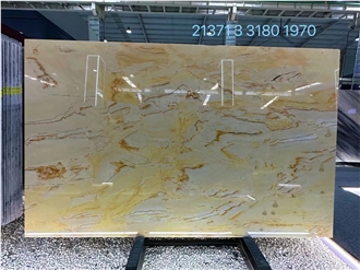 Natural Glossy18mm Luxury London Gold Marble Slabs