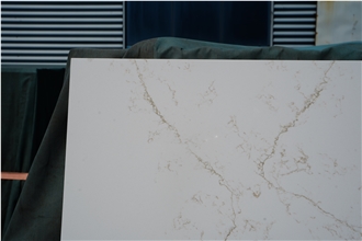 Quartz Carrara With Gold Veins  Artificial Carrara